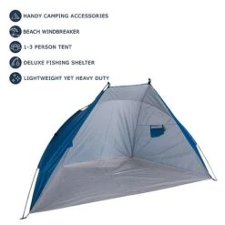Idooka Outdoors Beach Tent Shelter With Inner Pockets Carrying Pouch UPF 50+ Blue/Green -Green Haven Shop Key20Features12