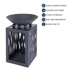 Idooka Brazier Firebowl Outdoors Heating Fire Pit With Built In Log Storage And Firewood Rack 10 Idooka Brazier Firebowl Outdoors Heating Fire Pit With Built In Log Storage And Firewood Rack -Green Haven Shop Key20Features8