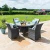 Maze Rattan LA Garden Dining Set Round With Ice Bucket 4 Seat