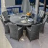 Maze Rattan LA Garden Dining Set Round With Ice Bucket 8 Seat