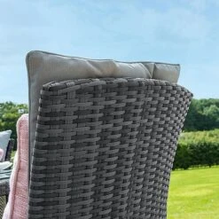 Maze Rattan LA Garden Dining Set Round With Ice Bucket 8 Seat -Green Haven Shop LA dining chair grey