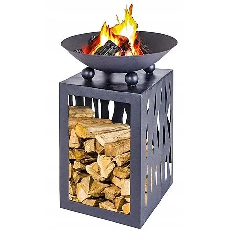 Idooka Brazier Firebowl Outdoors Heating Fire Pit With Built In Log Storage And Firewood Rack 2 Idooka Brazier Firebowl Outdoors Heating Fire Pit With Built In Log Storage And Firewood Rack - Image 2