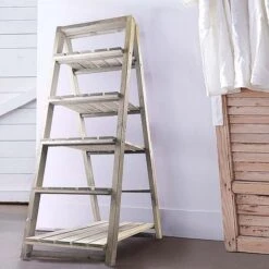 Idooka Natural Ladder Storage Shelves -Green Haven Shop Look20Up 2