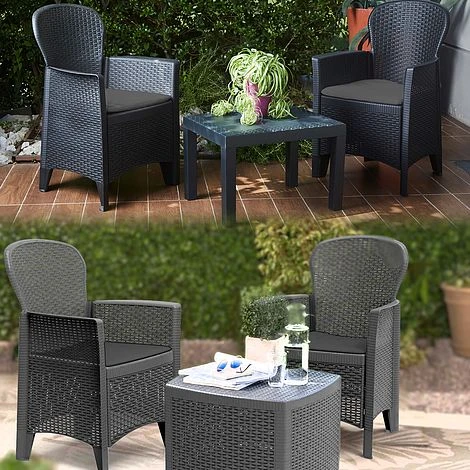 Idooka Tea For Two Dark Grey Bistro Set 1 Idooka Tea For Two Dark Grey Bistro Set
