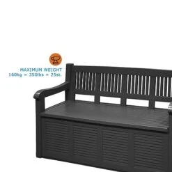 Idooka Black Storage Bench -Green Haven Shop Max20Weight1