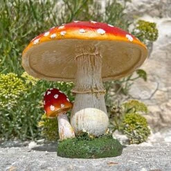 Large Double Stem Garden Mushroom Ornament -Green Haven Shop NJ1045 5