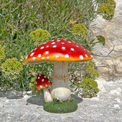 Large Double Stem Garden Mushroom Ornament -Green Haven Shop NJ1045 6