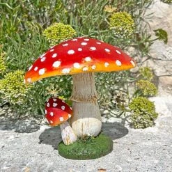 Large Double Stem Garden Mushroom Ornament -Green Haven Shop NJ1045 8