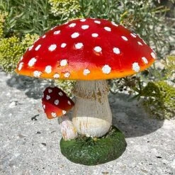 Large Double Stem Garden Mushroom Ornament -Green Haven Shop NJ1045 9