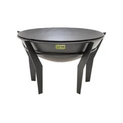 Outdoor Metal Kendal Firebowl On Stand In Black H44.5Cm W77Cm