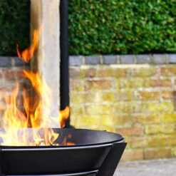 Outdoor Metal Kendal Firebowl On Stand In Black H44.5Cm W77Cm -Green Haven Shop OMKFSB77 2