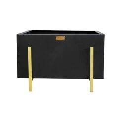 Outdoor Orion Firebowl In Matt Black/Antique Gold H40CM W62CM