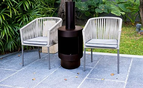 Idooka Black Chiminea Outdoor Heating Fire Pit 3 Idooka Black Chiminea Outdoor Heating Fire Pit - Image 3