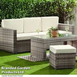 Garden Gear Riviera 5-Seat Rattan Set -Green Haven Shop RIVI RATTNLGRY B61436