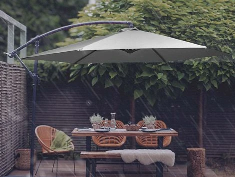Idooka 300cm Grey Cantilever Garden Parasol - Patio Umbrella & Sun Shade 6 Idooka 300cm Grey Cantilever Garden Parasol - Patio Umbrella & Sun Shade - Image 6