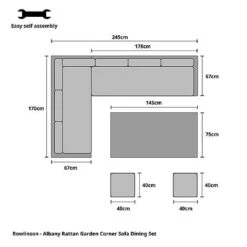 Rowlinson Rattan Garden Corner Sofa Dining Set 8 Seat Oatmeal -Green Haven Shop Rowlinson20 20Fowey20Corner20Sofa20Dining20Set20DIMS20IMAGE v2 012