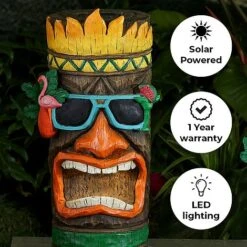 Tiki Garden Solar Ornament Large 45cm -Green Haven Shop Tiki 45 edit
