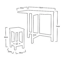 Idooka Acacia Wood Bistro Bar Set -Green Haven Shop VT2200360.Silhouette