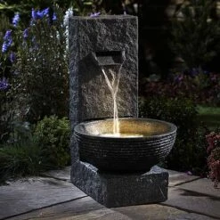 Serenity Stone-Effect Cascading Water Bowl Water Feature -Green Haven Shop WEBG38804