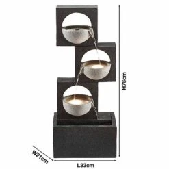Serenity Modern Granite-Effect Cascading Bowls Water Feature -Green Haven Shop WEBG38813
