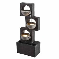 Serenity Modern Granite-Effect Cascading Bowls Water Feature -Green Haven Shop WEBG38814