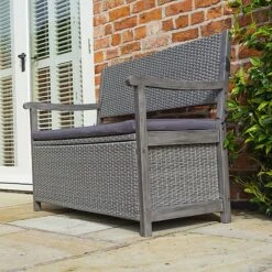 Rowlinson Alderley Rattan Storage Bench 2 Seat Grey -Green Haven Shop WICKBENCH Alderley20storage20bench 03