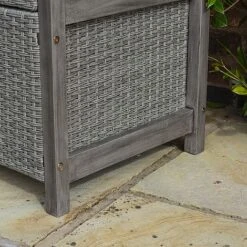 Rowlinson Alderley Rattan Storage Bench 2 Seat Grey -Green Haven Shop WICKBENCH Alderley20storage20bench 10