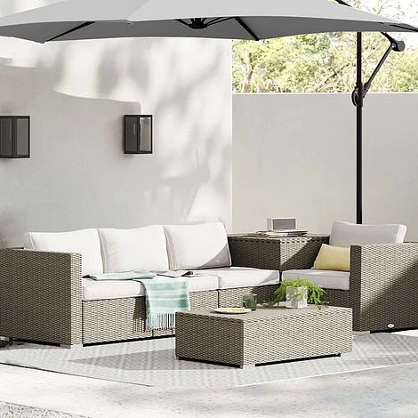 Idooka 300cm Grey Cantilever Garden Parasol - Patio Umbrella & Sun Shade 10 Idooka 300cm Grey Cantilever Garden Parasol - Patio Umbrella & Sun Shade - Image 10