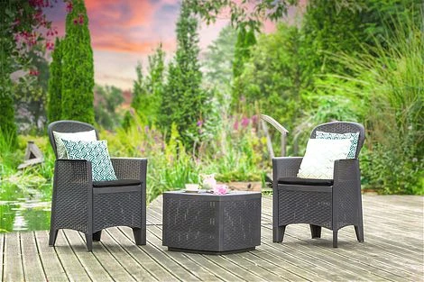 Idooka Tea For Two Dark Grey Bistro Set 4 Idooka Tea For Two Dark Grey Bistro Set - Image 4