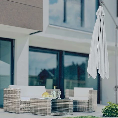 Idooka 300cm Grey Cantilever Garden Parasol - Patio Umbrella & Sun Shade 12 Idooka 300cm Grey Cantilever Garden Parasol - Patio Umbrella & Sun Shade - Image 12