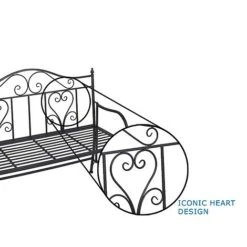 Idooka Folding Metal Bench With Heart Design -Green Haven Shop X77000110.Design