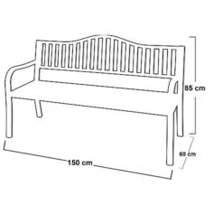 Idooka Folding Black Bench -Green Haven Shop YA3000040.Silhouette