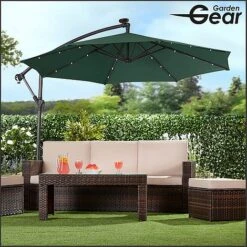 Solar LED Cantilever Parasol -Green Haven Shop g0588 10