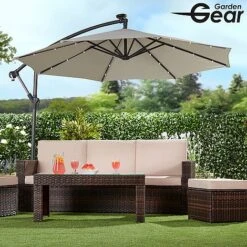 Solar LED Cantilever Parasol -Green Haven Shop g0588 15