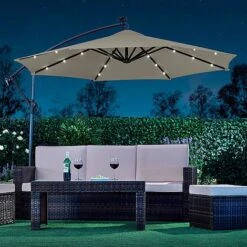 Solar LED Cantilever Parasol -Green Haven Shop g0588 16