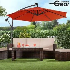 Solar LED Cantilever Parasol -Green Haven Shop g0588 19