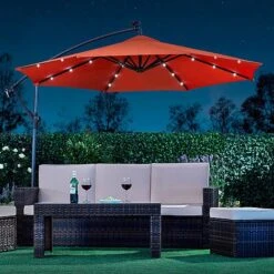 Solar LED Cantilever Parasol -Green Haven Shop g0588 20